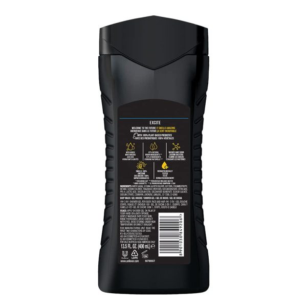 Axe Excite 3 In 1 Body, Face & Hair Wash For Men 250 ML - Image 4